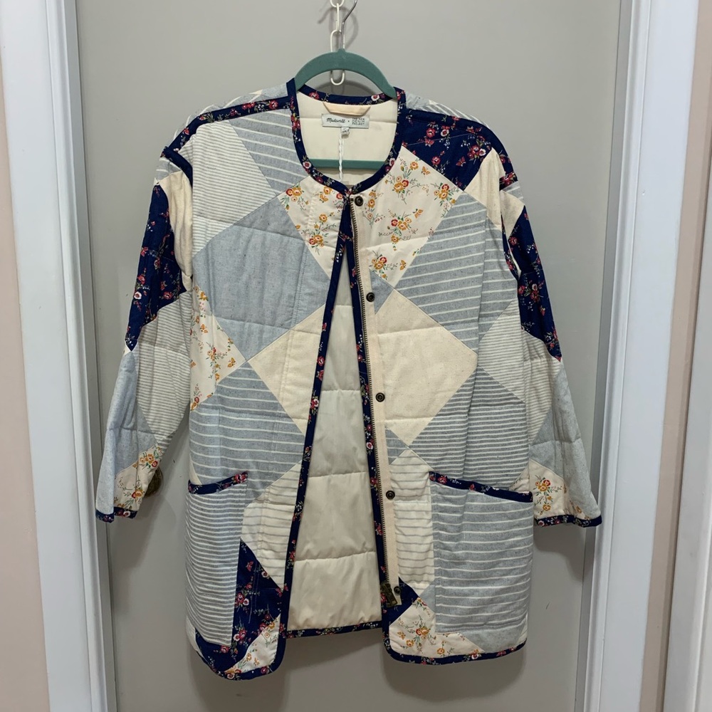 NWT Madewell Floral Patchwork Cocoon Quilted Jacket